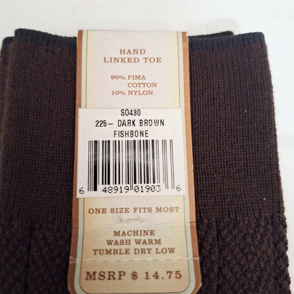 Men’s Tommy Bahama Brown Fishbone Dress Socks - Picture 4 of 4
